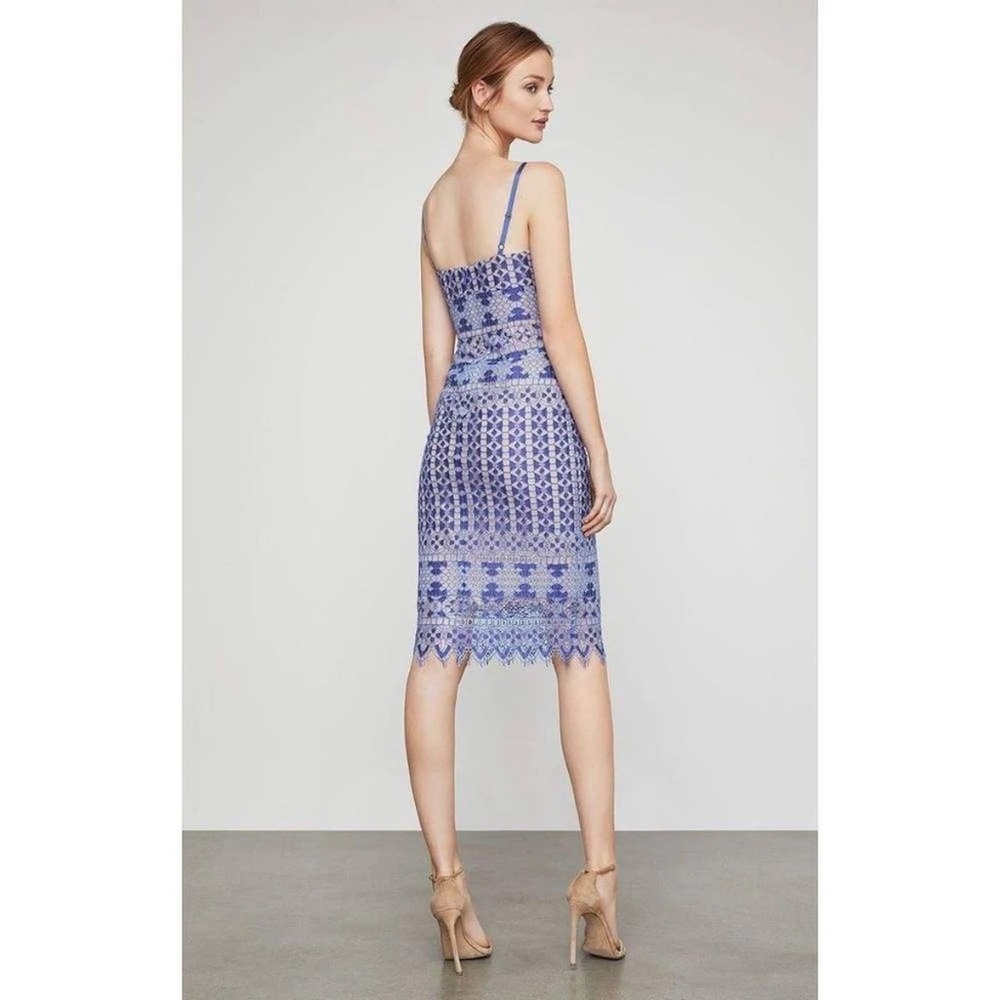 BCBG MAXAZRIA Alese Geometric Lace Midi Dress